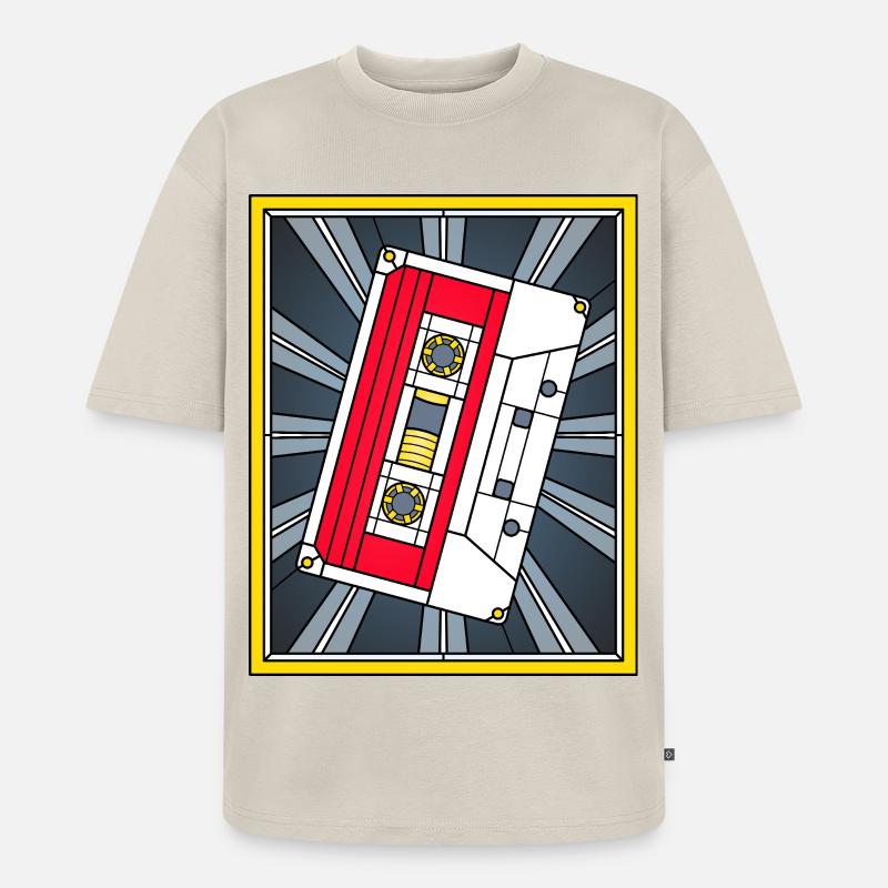 Illustration de cassette en vitrail - T-shirt Premium bio oversize Unisexe - beige