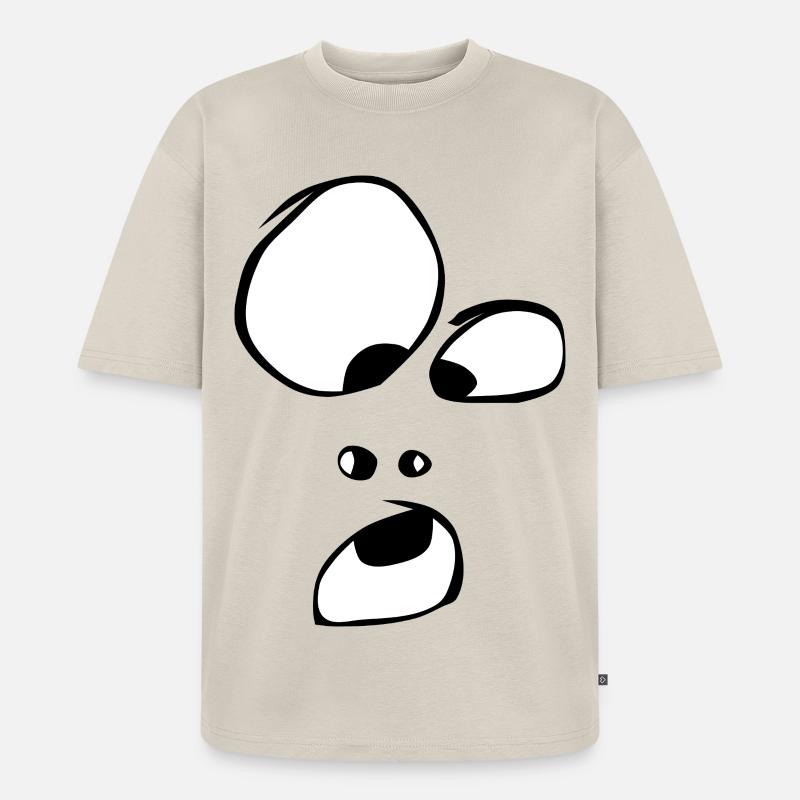 oho ! Gesicht Geist Gespenst Halloween Comic - Unisex Premium Oversized Bio T-Shirt - Beige