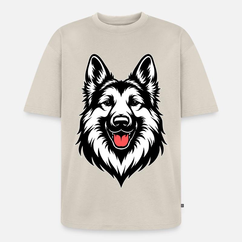 Deutscher Schäferhund Design - Unisex Premium Oversized Bio T-Shirt - Beige