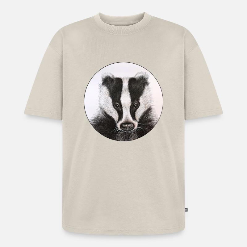 Dachs /Badger - Unisex Premium Oversized Bio T-Shirt - Beige