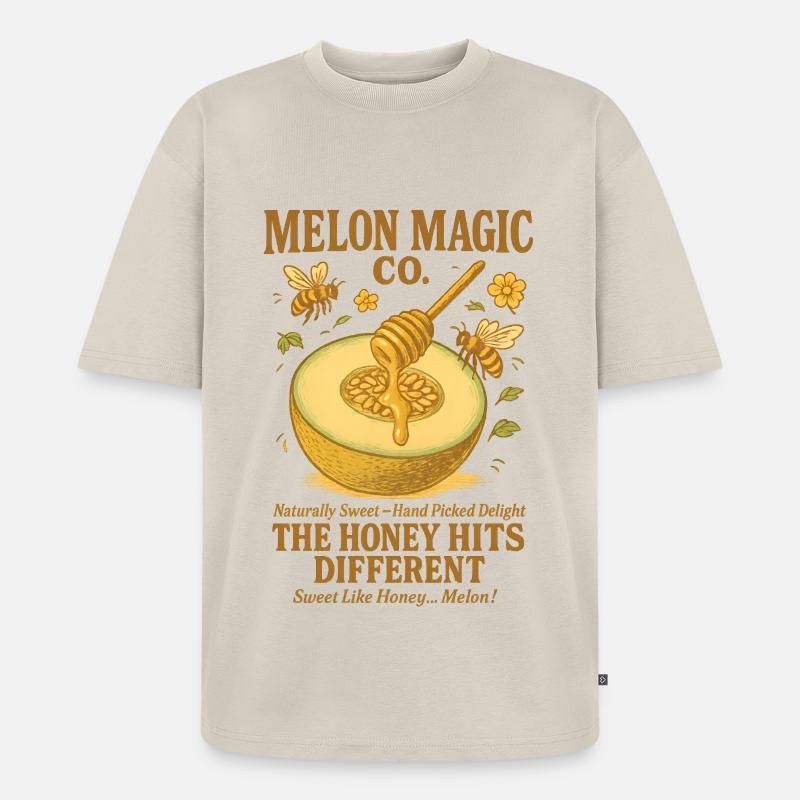 Été rétro de pastèque - T-shirt Premium bio oversize Unisexe - beige