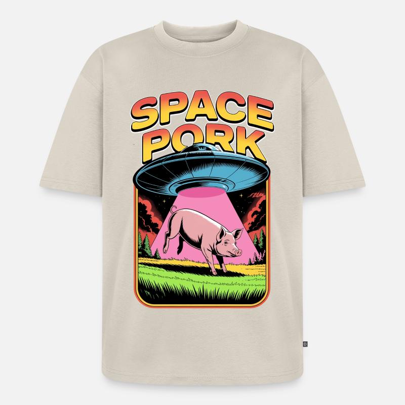 Weltraumschweinefleisch - Unisex Premium Oversized Bio T-Shirt - Beige