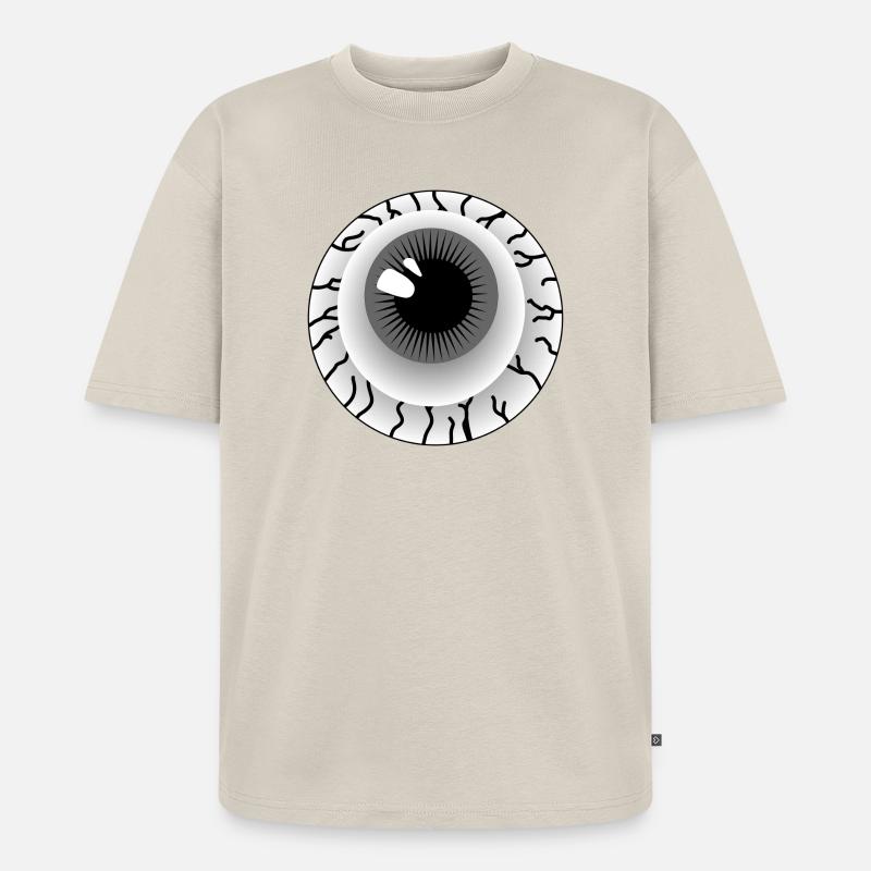 Grauer Augapfel - Unisex Premium Oversized Bio T-Shirt - Beige