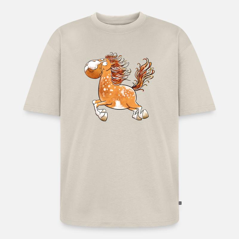 Flottes Pferd I Pferdemotiv Fun - Unisex Premium Oversized Bio T-Shirt - Beige