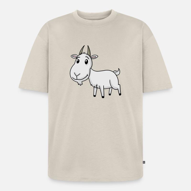 Chèvre mignonne - T-shirt Premium bio oversize Unisexe - beige