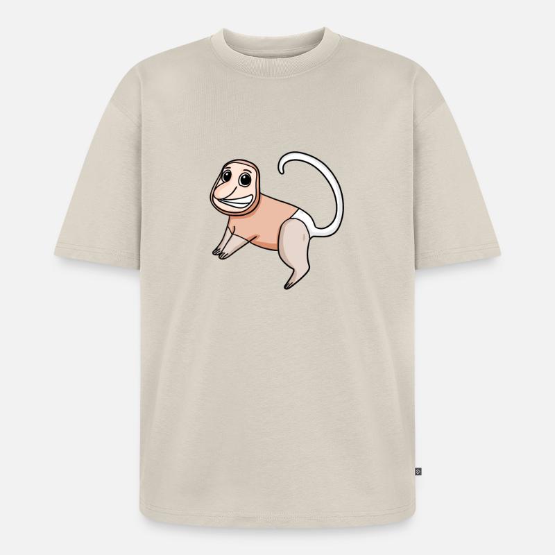 Proboscis Singe Singe Singe - T-shirt Premium bio oversize Unisexe - beige