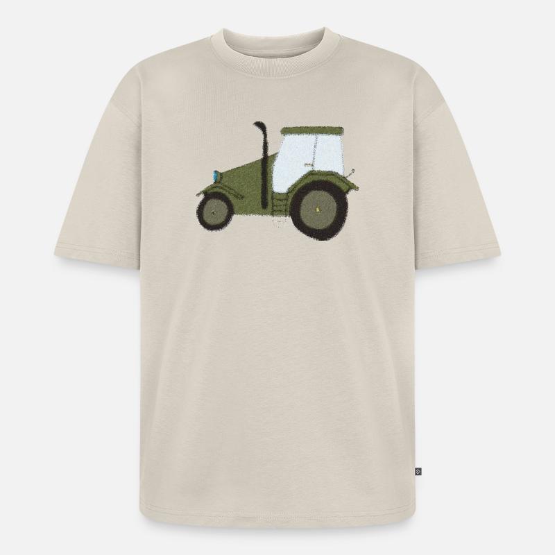 traktor oldtimer impressionismus - Unisex Premium Oversized Bio T-Shirt - Beige