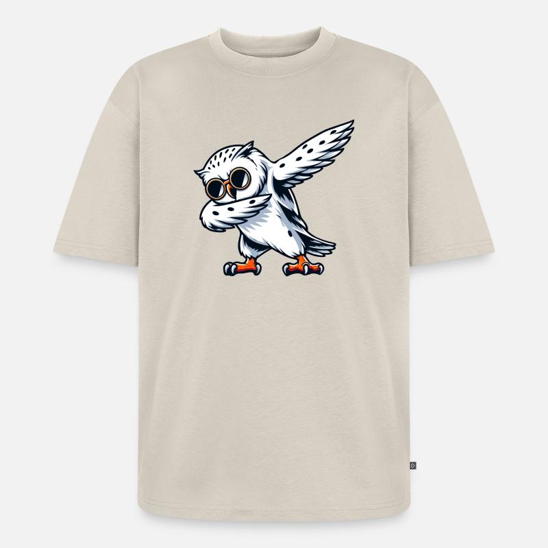 Coole Schneeeule Dabbing Pose - Unisex Premium Oversized Bio T-Shirt - Beige
