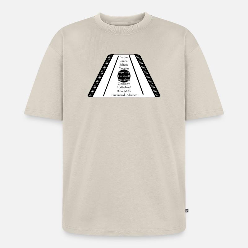 Hackbrett black n white - Unisex Premium Oversized Bio T-Shirt - Beige