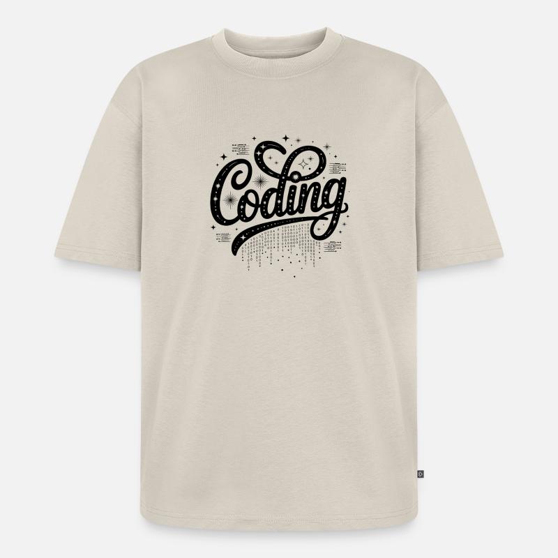 Coding - Cool Technology Design - Unisex Premium Oversized Organic T-Shirt - beige
