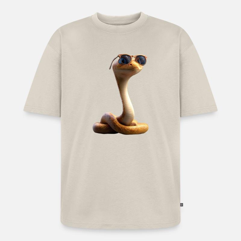 snake, python, cobra, rattlesnake, snakes - Unisex Premium Oversized Organic T-Shirt - beige
