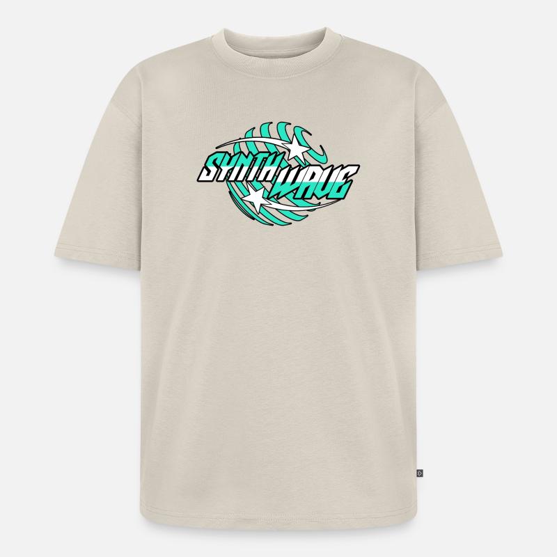 Synth Wave Synthesizer  - Unisex Premium Oversized Bio T-Shirt - Beige