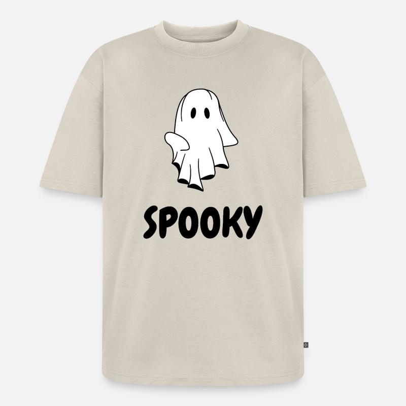 SPOOKY  |  Halloween T-Shirt mit Geist - Unisex Premium Oversized Bio T-Shirt - Beige