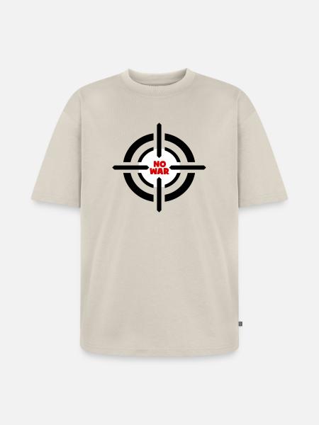 No War Emblem - Unisex Premium Oversized Organic T-Shirt - beige