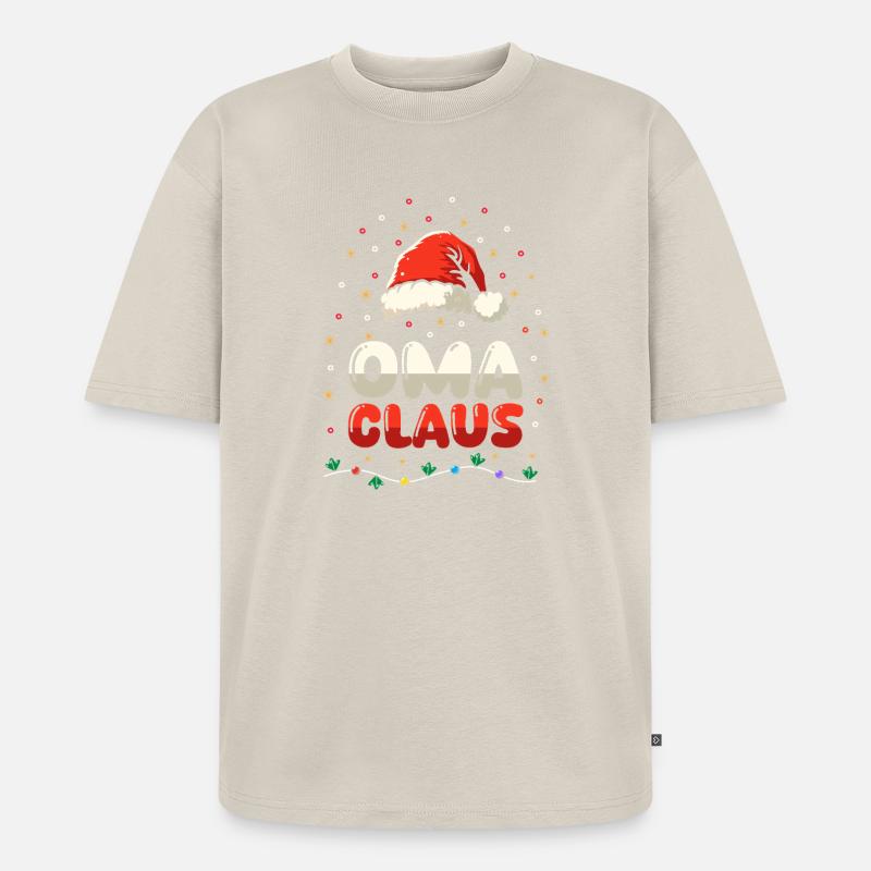 Noël Mère Mère Noël - T-shirt Premium bio oversize Unisexe - beige