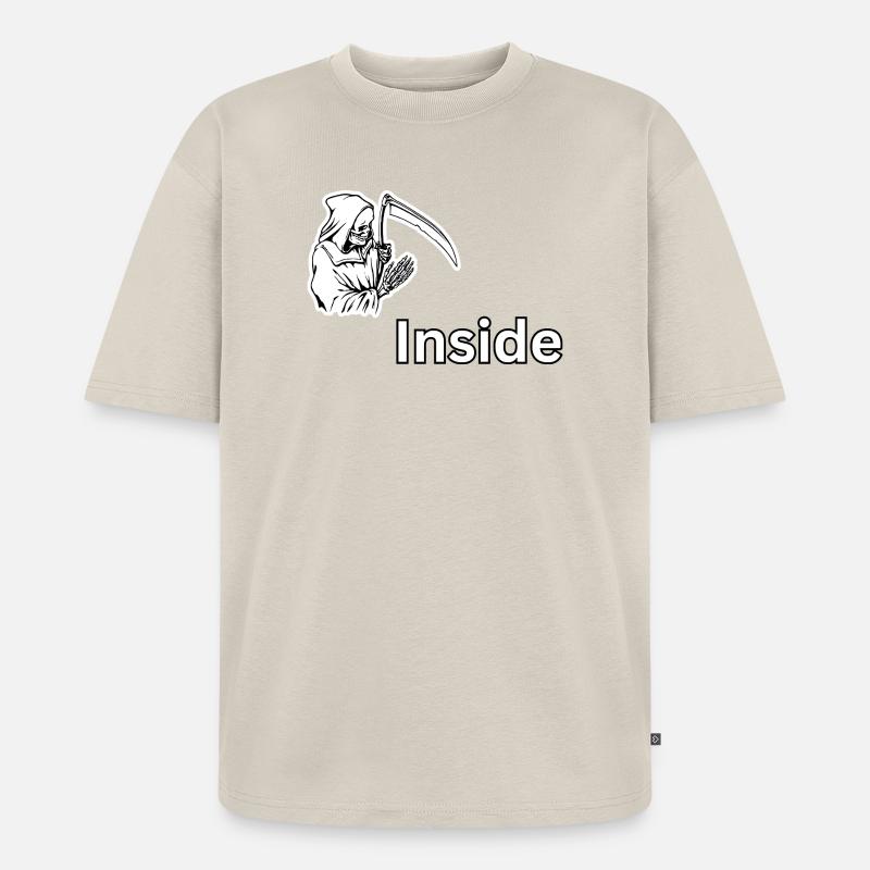 Dead Inside – Dark Skull Reaper-Design - Unisex Premium Oversized Bio T-Shirt - Beige