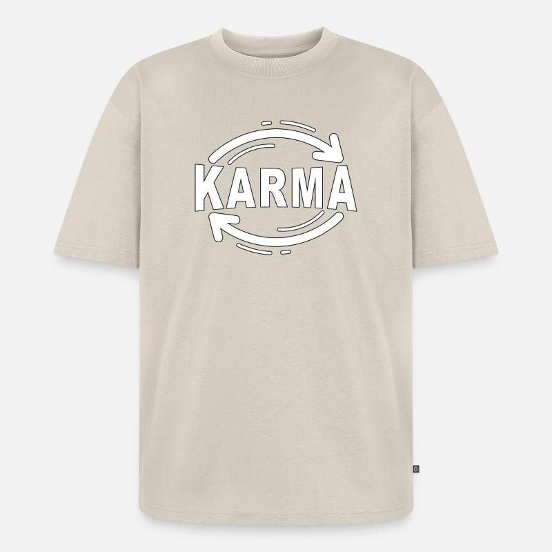 Karma - Minimalist Statement Design - Unisex Premium Oversized Organic T-Shirt - beige