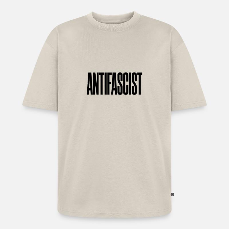 Antifaschist – Antifa Tee - Unisex Premium Oversized Bio T-Shirt - Beige