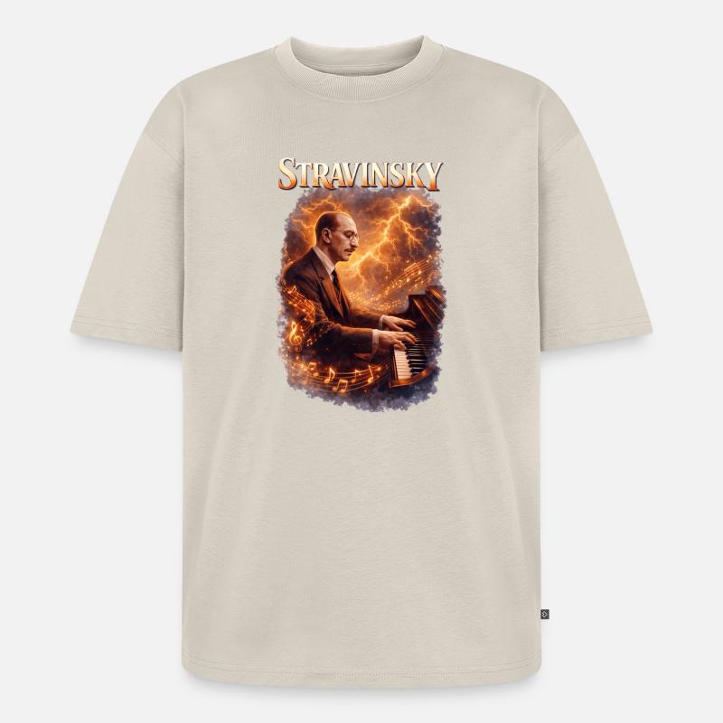 Stravinsky Klavierfeuer - Unisex Premium Oversized Bio T-Shirt - Beige