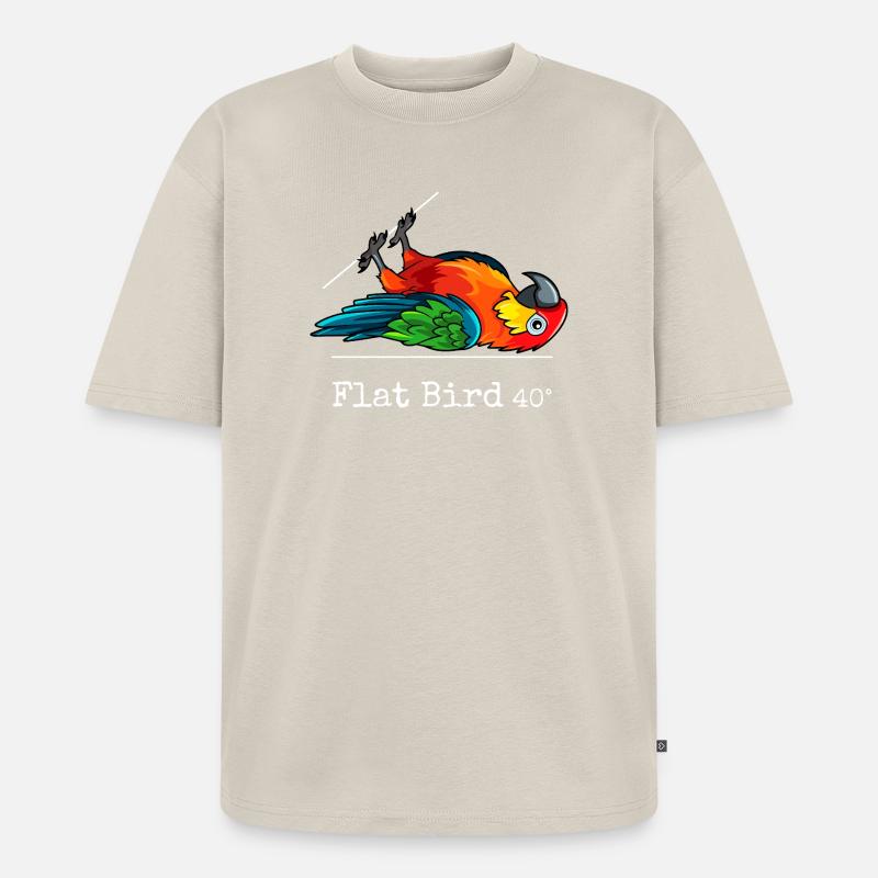 Flat Bird at 40 degrees - Unisex Premium Oversized Bio T-Shirt - Beige