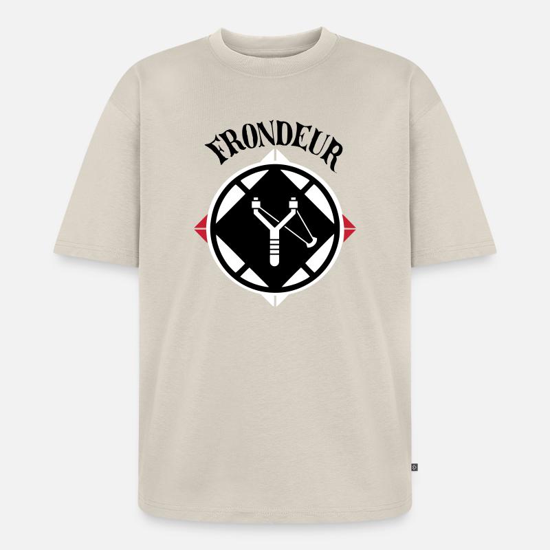 Slinger-Emblem - Unisex Premium Oversized Bio T-Shirt - Beige