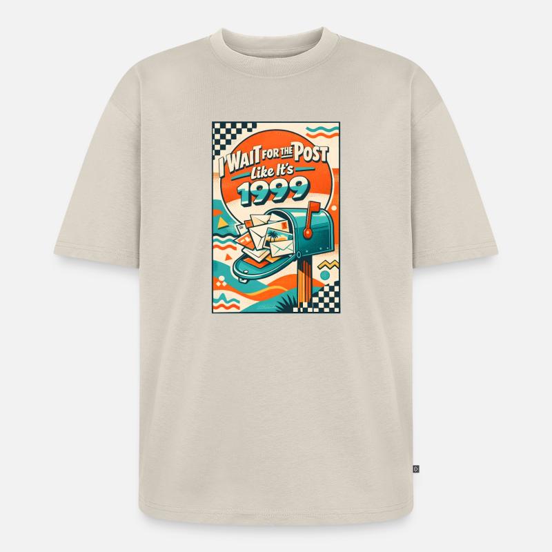 Warte auf Post | Snail Mail 1999 - Unisex Premium Oversized Bio T-Shirt - Beige