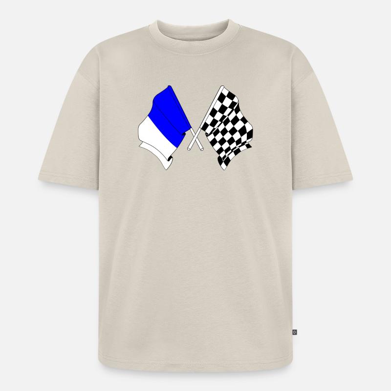 Drapeaux de course de Spa - T-shirt Premium bio oversize Unisexe - beige