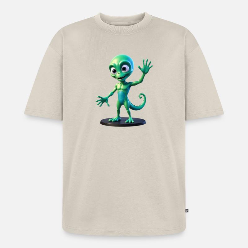 Emerald Galactic Scout - Unisex Premium Oversized Bio T-Shirt - Beige