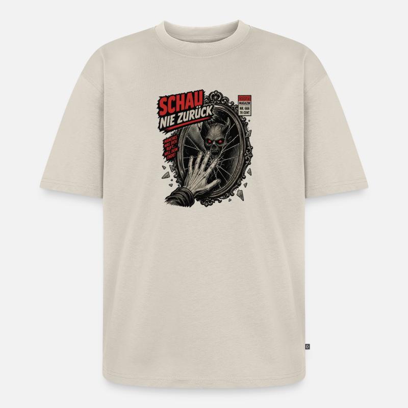 Daemon im Spiegel - Unisex Premium Oversized Bio T-Shirt - Beige