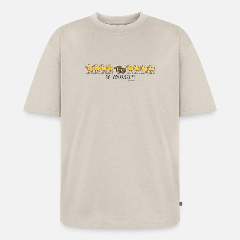 Janosch Tigerente Be Yourself - Unisex Premium Oversized Bio T-Shirt - Beige
