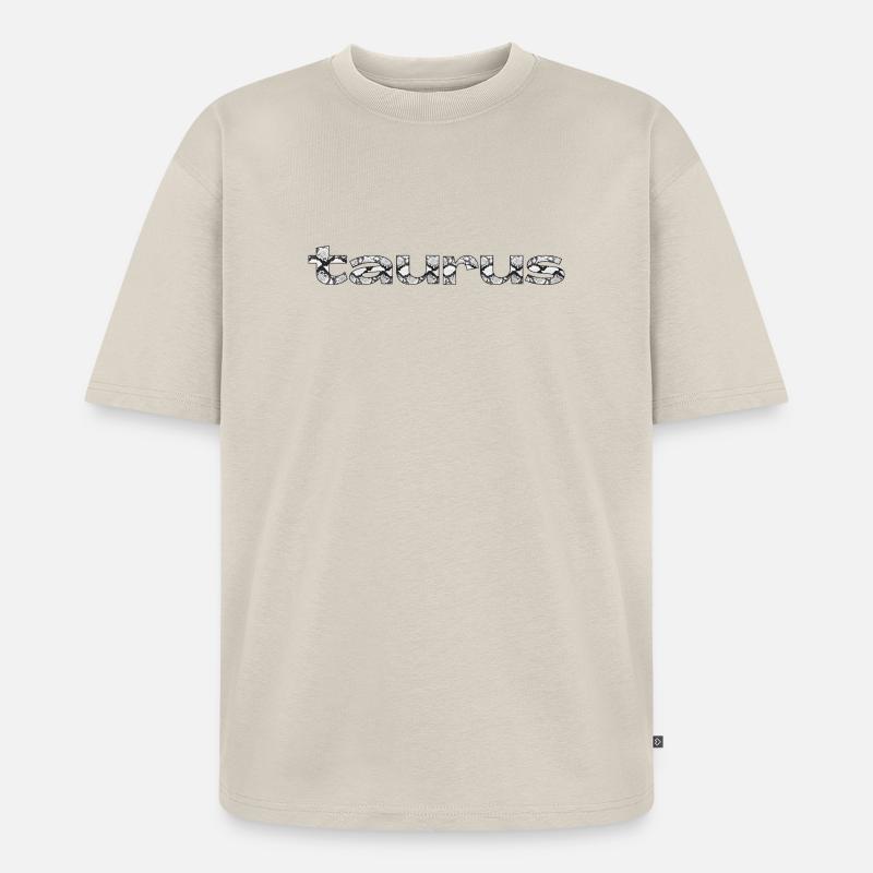 taurus – Snake Skin Zodiac Statement - Unisex Premium Oversized Bio T-Shirt - Beige