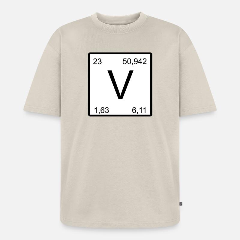 Vanadium V-Element Vanadium Design - Unisex Premium Oversized Bio T-Shirt - Beige