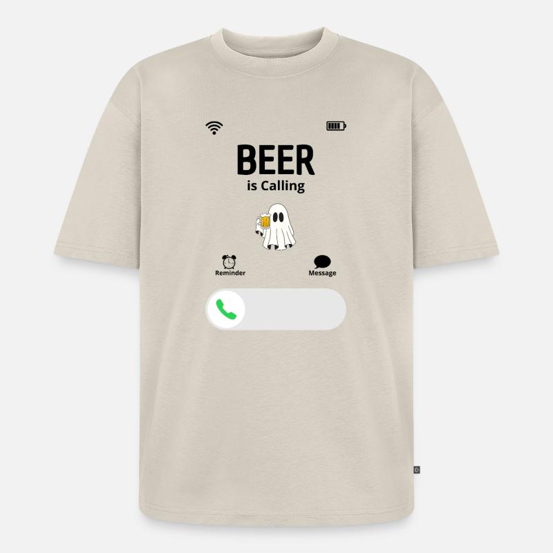 Das Bier ruft - Unisex Premium Oversized Bio T-Shirt - Beige