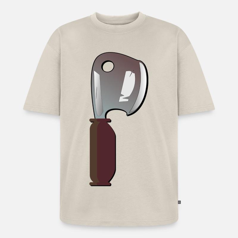 Hackbeil KÜCHENMESSER KÜCHE KOCHEN - Unisex Premium Oversized Bio T-Shirt - Beige