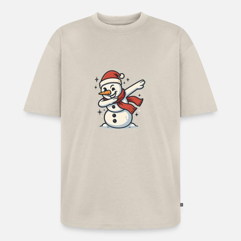 Dabbing Schneemann Dab - Unisex Premium Oversized Bio T-Shirt - Beige
