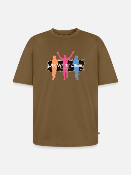 Lactate, c’est l’amour – Édition Runner - T-shirt Premium bio oversize Unisexe - marron noisette