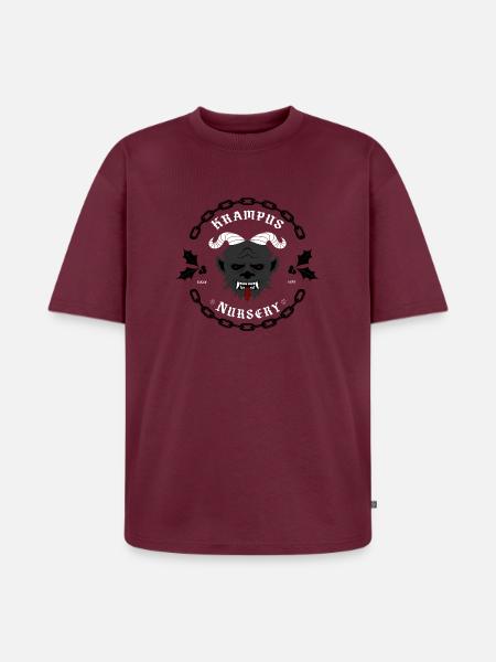 Krampus Nursery  - Unisex Premium Oversized Bio T-Shirt - Burgunderrot