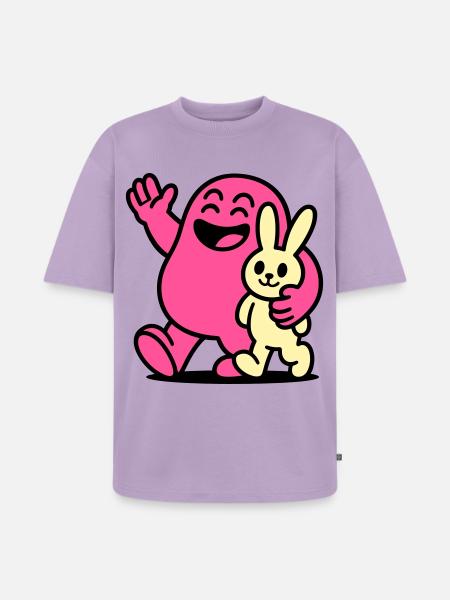 Heureux amis ! - T-shirt Premium bio oversize Unisexe - lavande