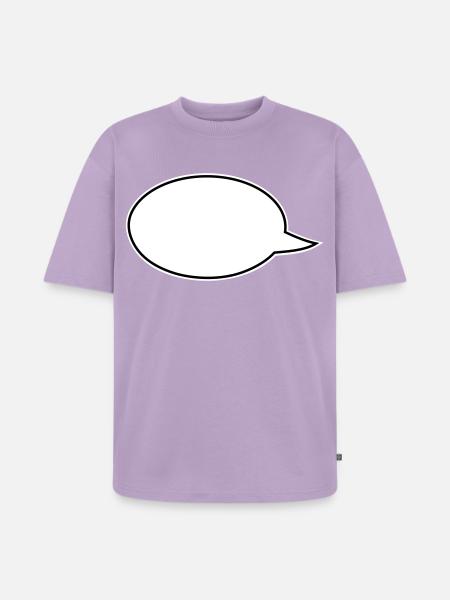 Sprechblasen Comic links - Unisex Premium Oversized Bio T-Shirt - Lavendel