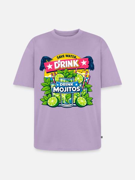 Save the water, drink Mojitos - Unisex Premium Oversized Organic T-Shirt - lavender