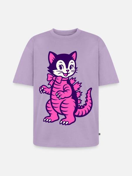 Monster Cat - Unisex Premium Oversized Bio T-Shirt - Lavendel