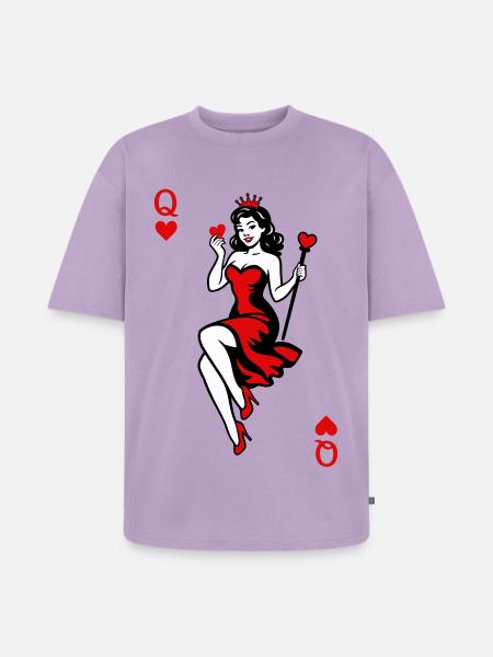 Heart Queen in Red - Unisex Premium Oversized Organic T-Shirt - lavender