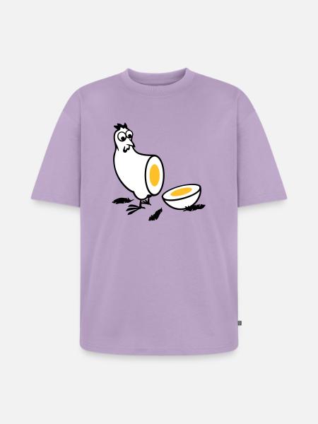 Huhn oder Ei - Unisex Premium Oversized Bio T-Shirt - Lavendel