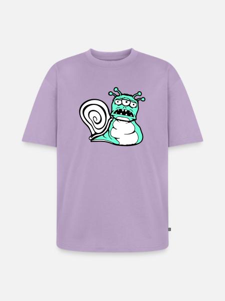 snail alien monster Halloween extraterrestrial - Unisex Premium Oversized Organic T-Shirt - lavender