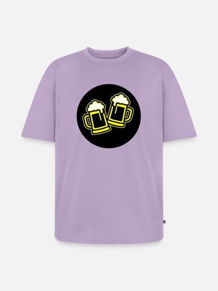 Beer Toast Symbol Beer Mug - Unisex Premium Oversized Organic T-Shirt - lavender