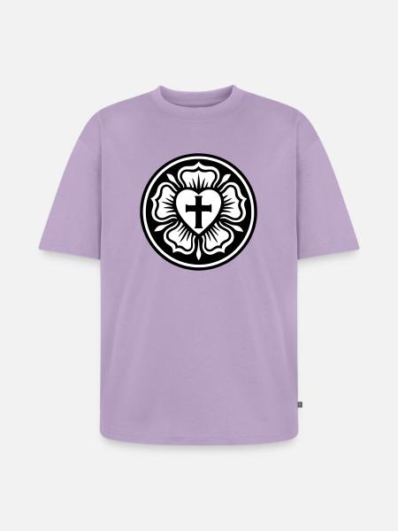 Lutherische Rose - Unisex Premium Oversized Bio T-Shirt - Lavendel
