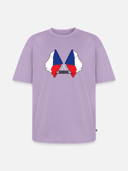 RÉPUBLIQUE TCHÈQUE – Drapeaux croisés - T-shirt Premium bio oversize Unisexe - lavande