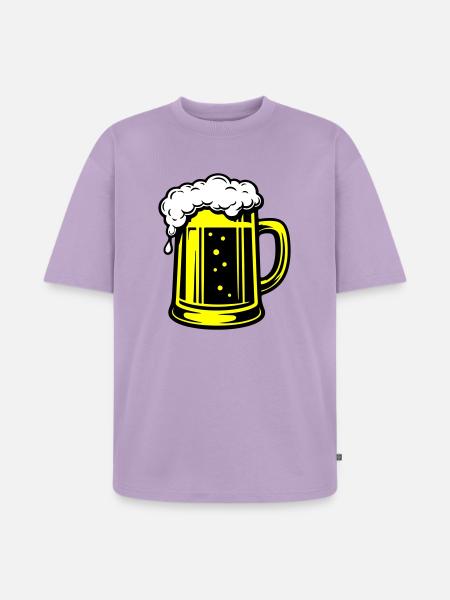 Beer Mug Symbol Beer - Unisex Premium Oversized Organic T-Shirt - lavender