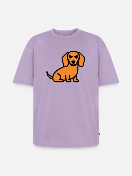 Dackel Hund Braun Comic - Unisex Premium Oversized Bio T-Shirt - Lavendel