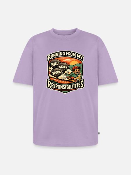 La course avant mes devoirs - T-shirt Premium bio oversize Unisexe - lavande